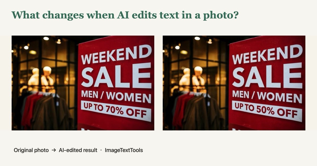 What Changes When AI Edits Text in a Photo? | ImageTextTools